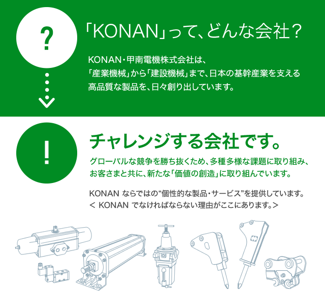 「KONAN」って、どんな会社？チャレンジする会社です。